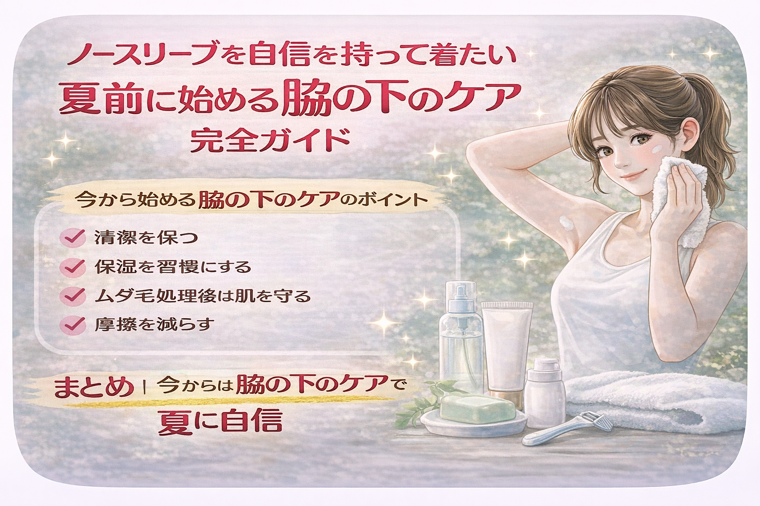 ノースリーブを自信を持って着たい 夏前に始める脇の下のケア